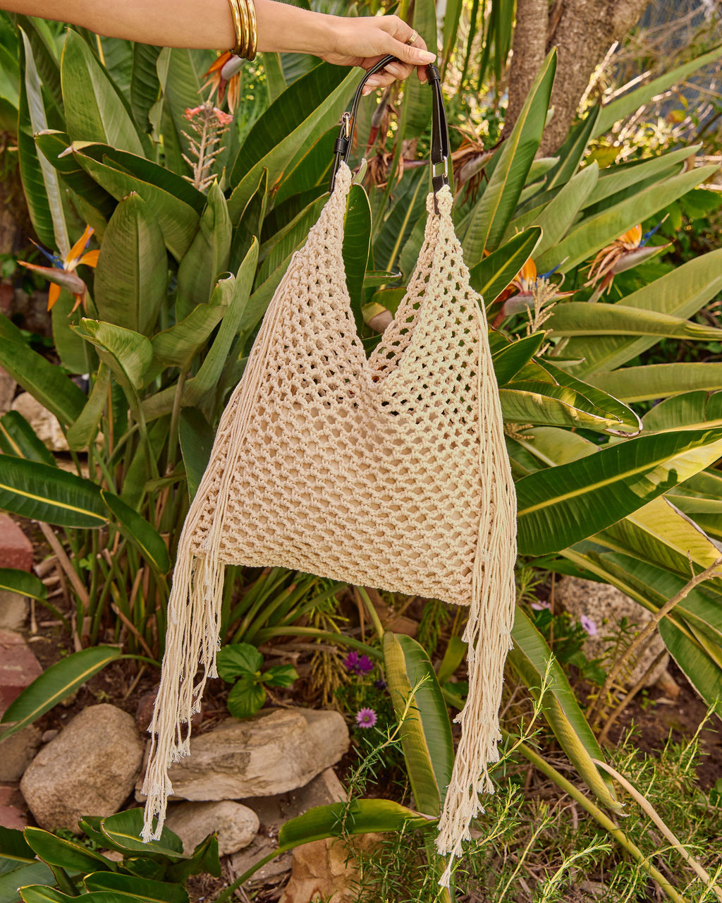 Dreamy Cove Crochet Fringe Tote Bag