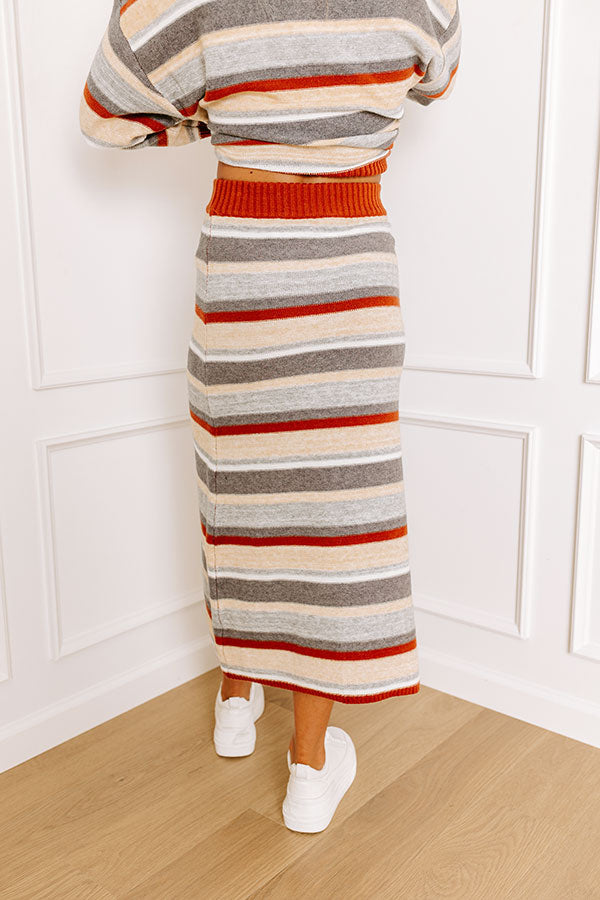 Mulled Wine Stripe Sweater Skirt