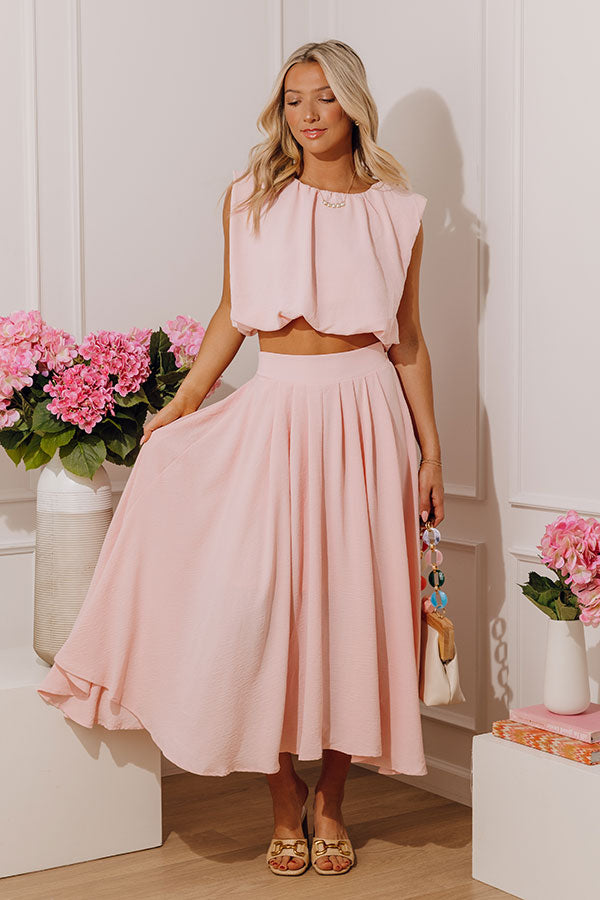 Social Brunch High Waist Midi Skirt