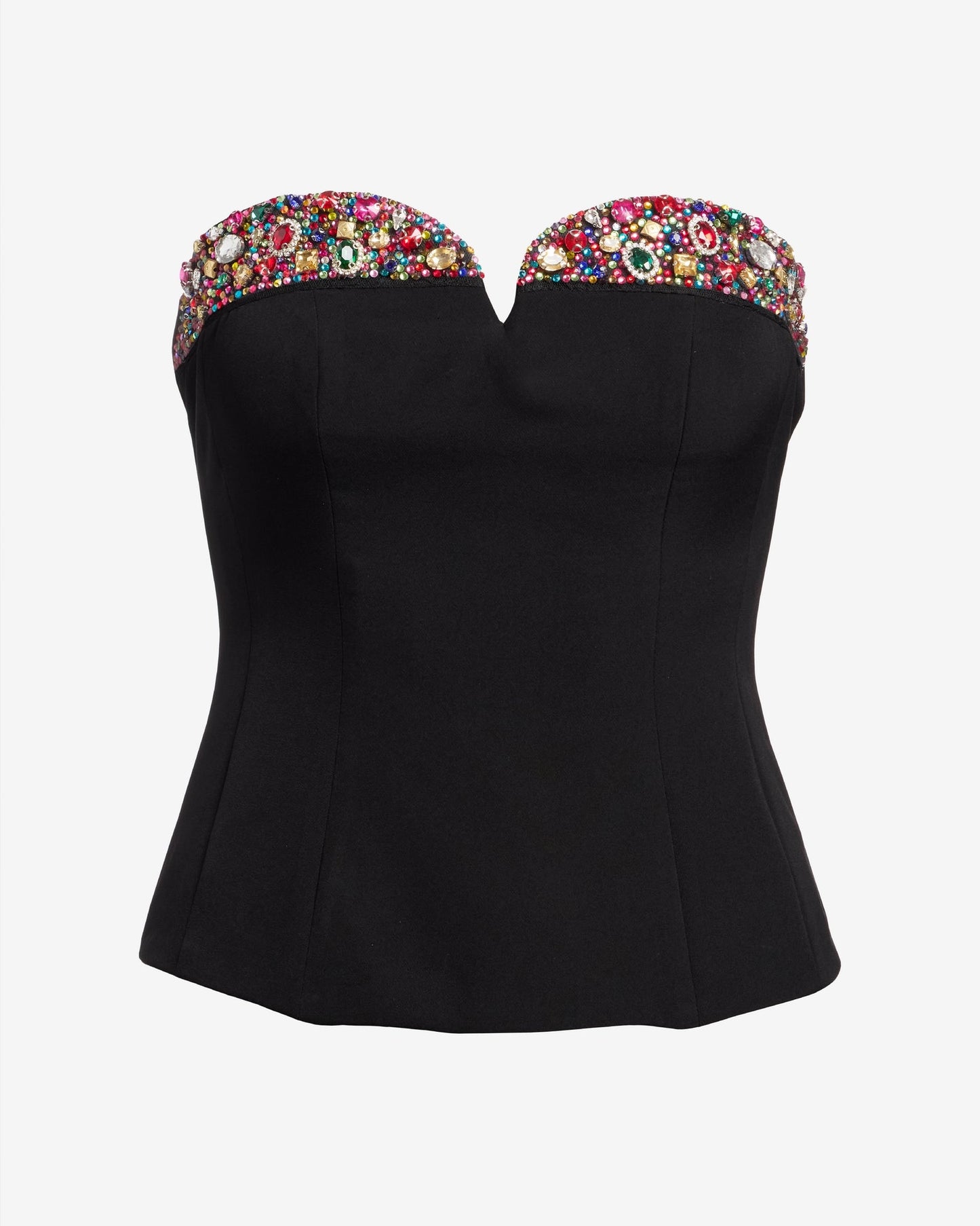 Embellished Strapless Shell Black