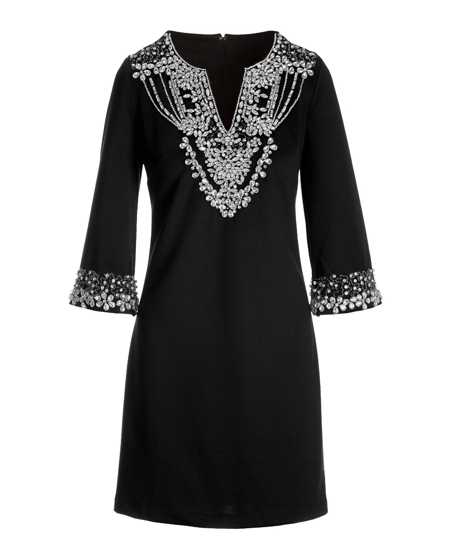 Embellished Shift Dress Black