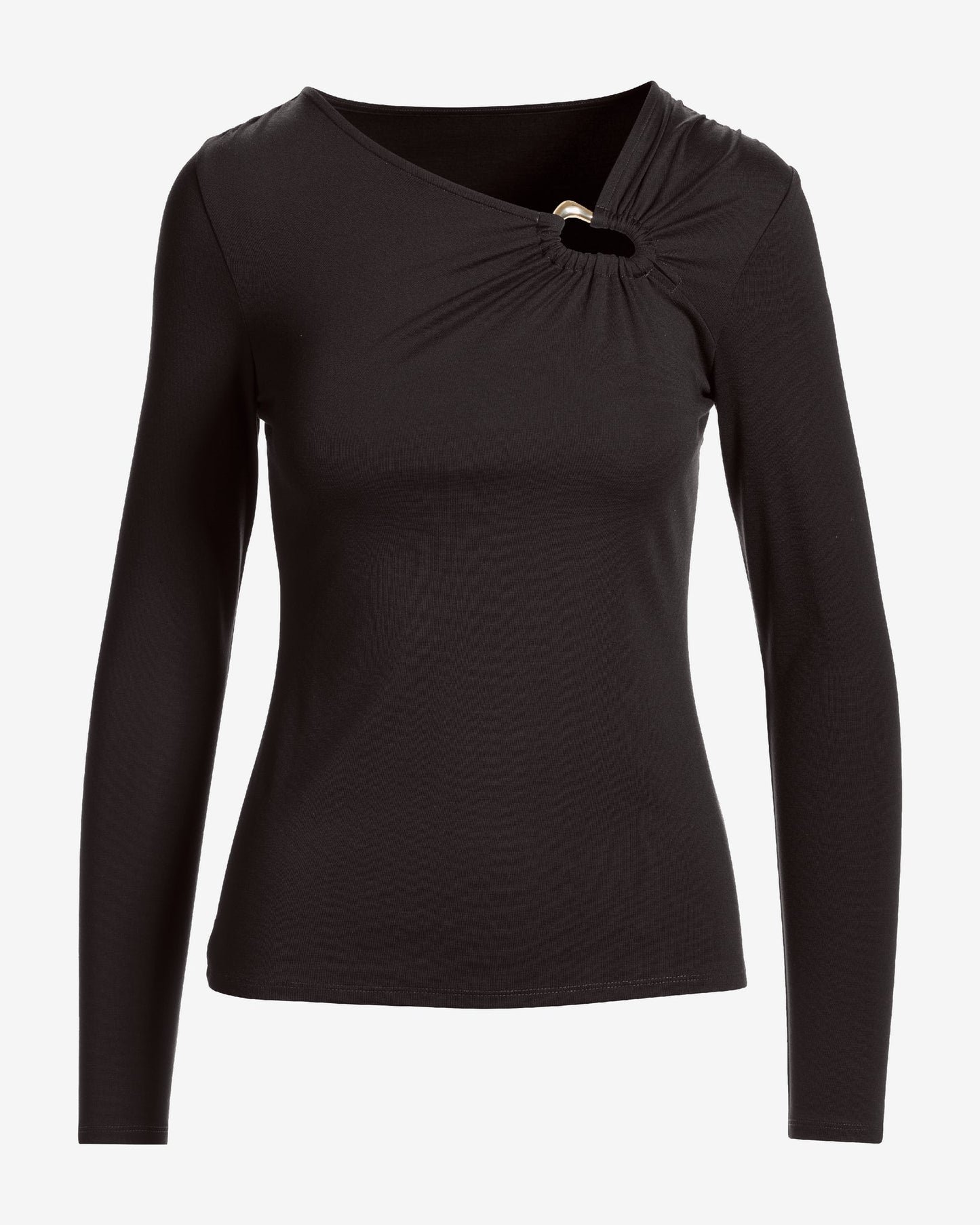 Hardware Long Sleeve Knit Top Chocolate Torte