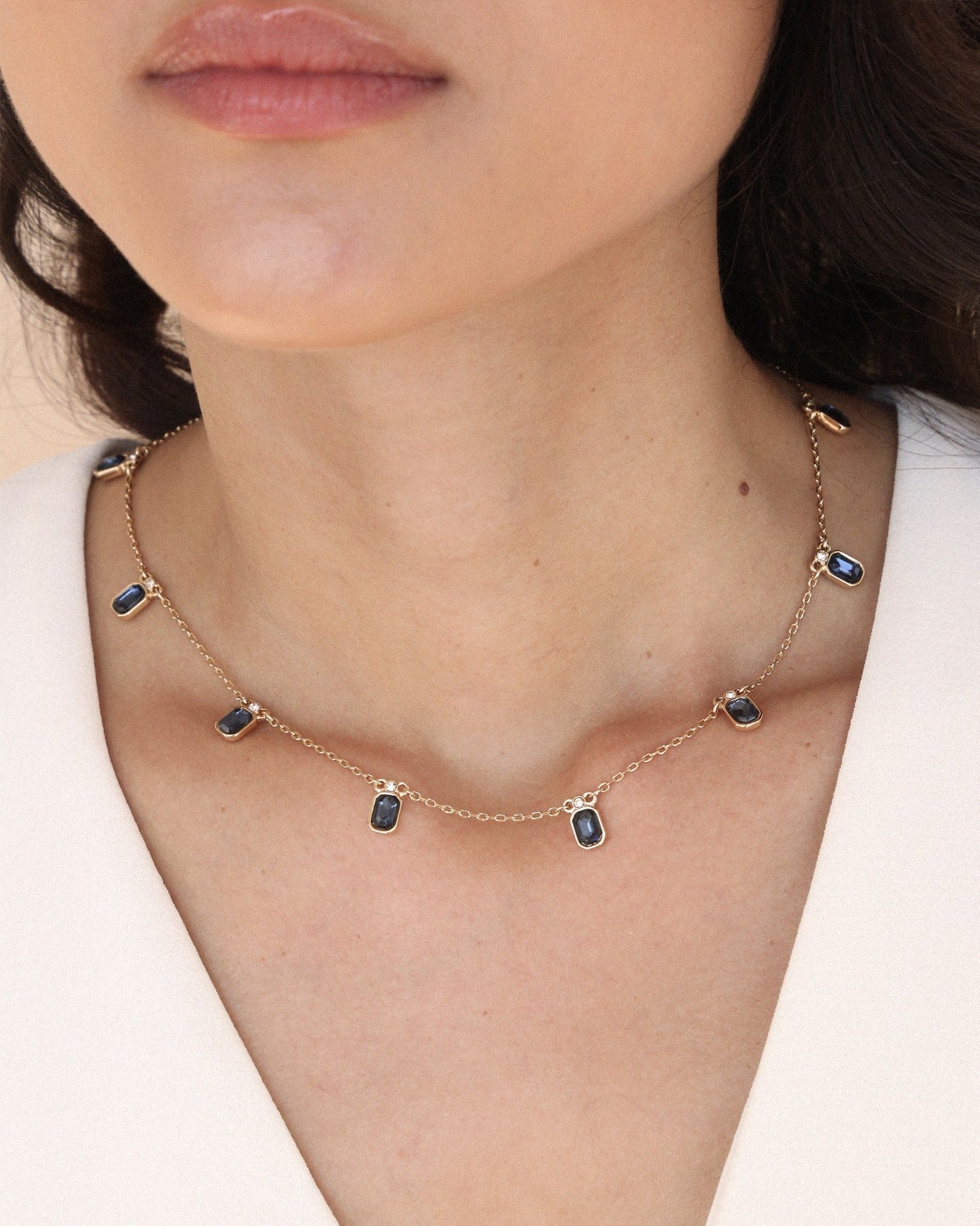Emerald Deco Charm Necklace