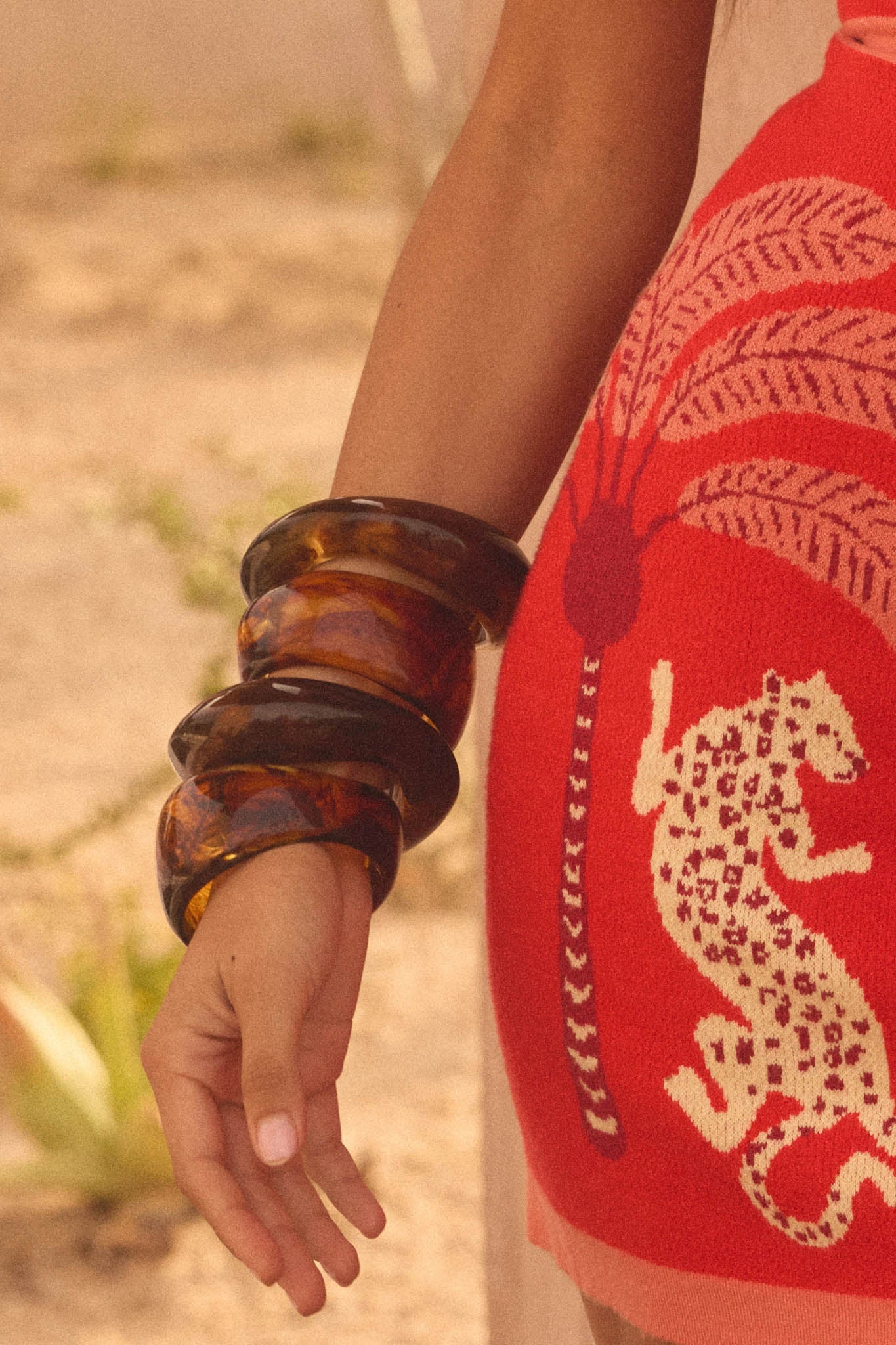 Bayliss Tortoise Acrylic Organic Bangle Bracelet