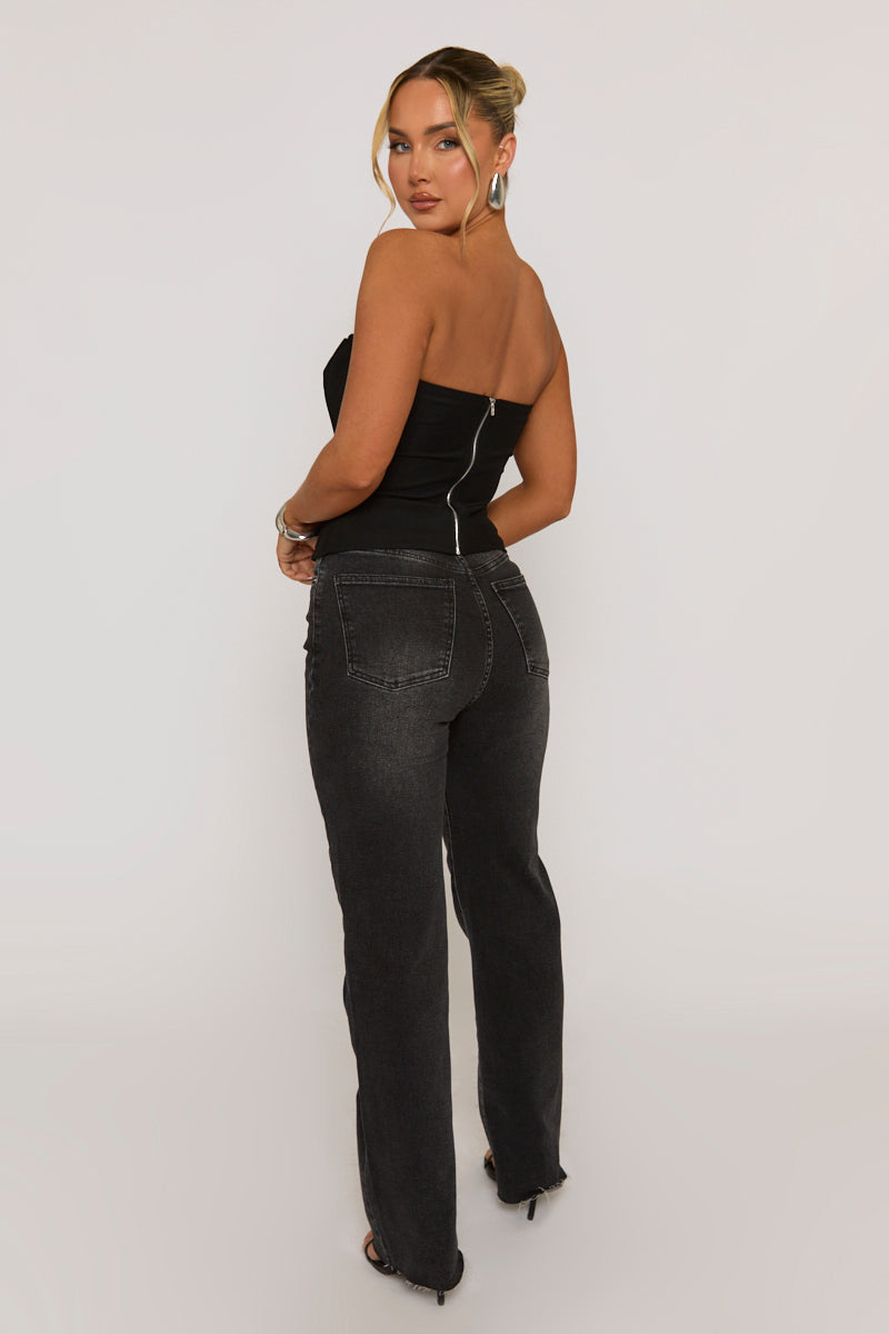 Black Boned Corset Top - Natalya