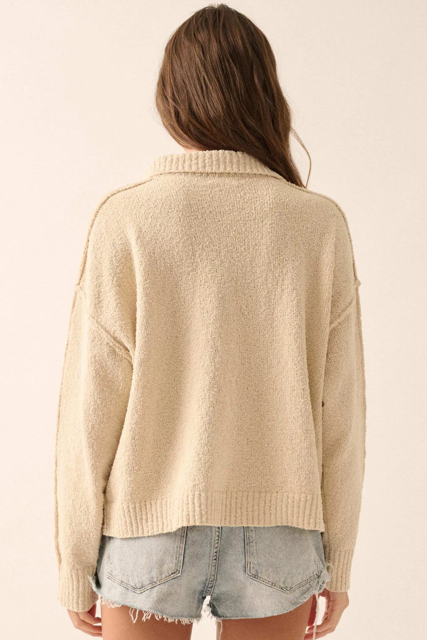 Choose Joy Textured Knit Half-Zip Sweater