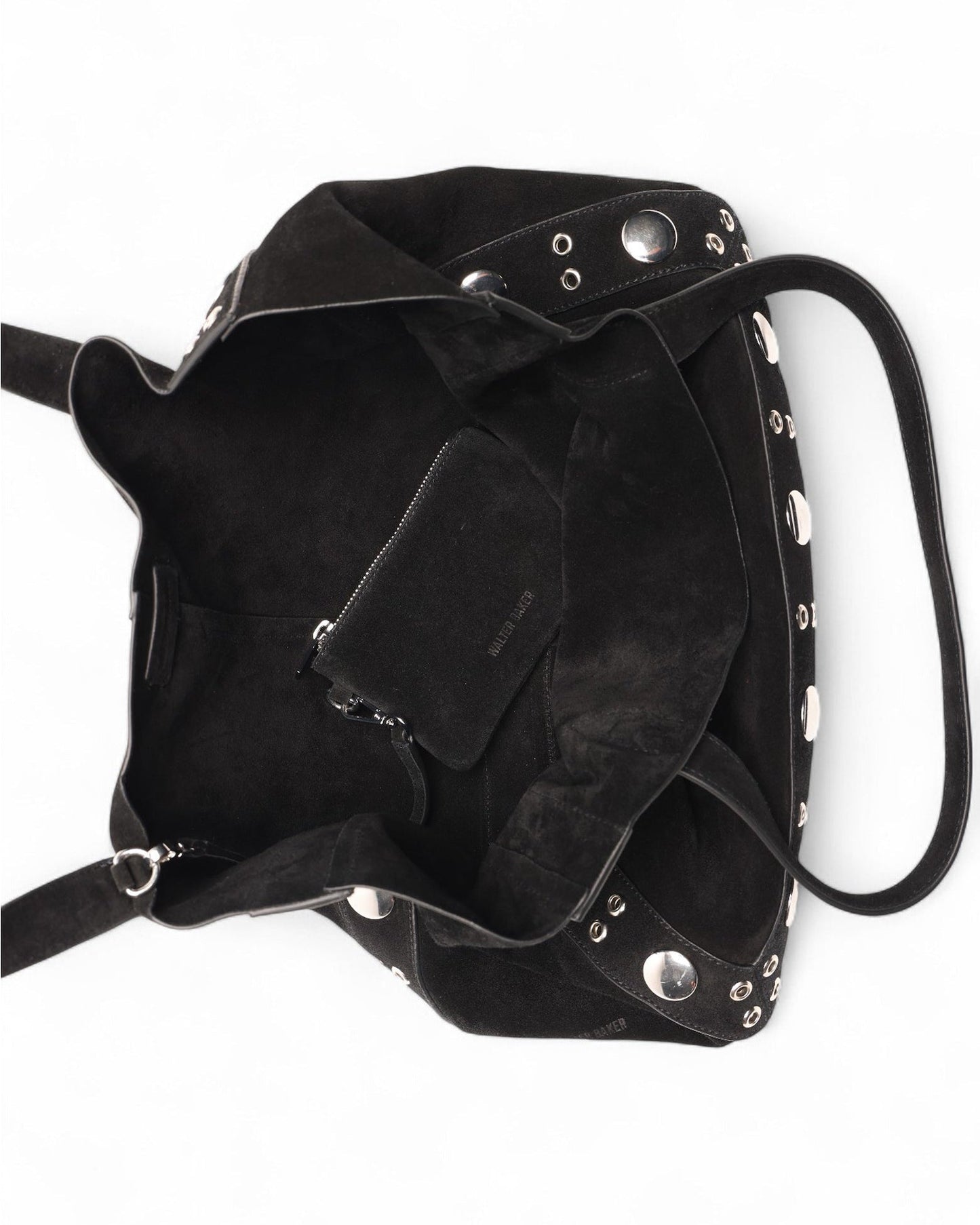 Flynn Studded Tote, Brown Suede Goat