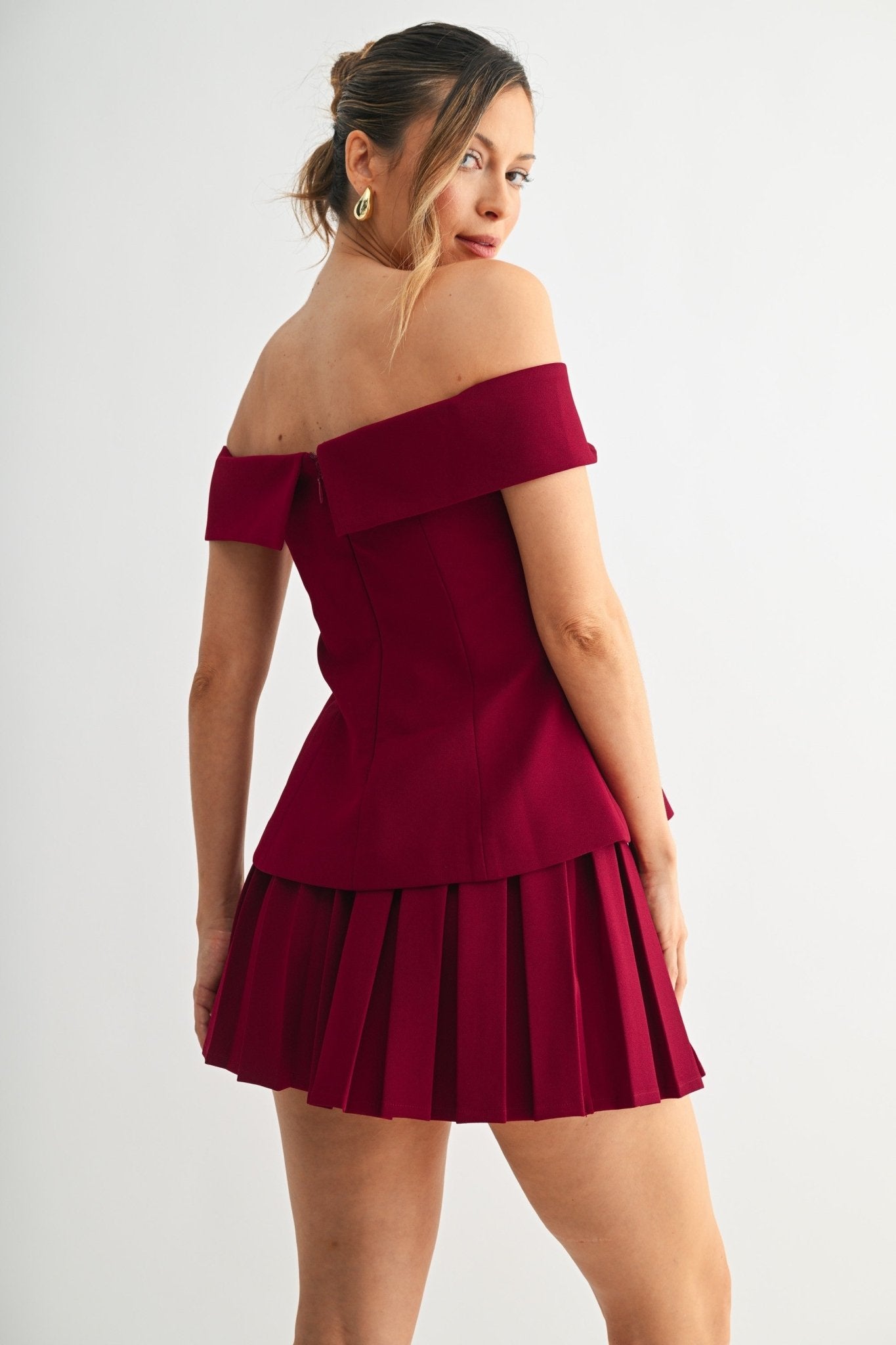 Brown Command Edge Two-piece Skirt Set