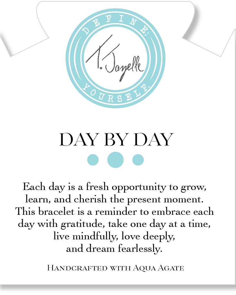 Gold Day by Day Collection- Aqua Agate Gemstone Bracelet