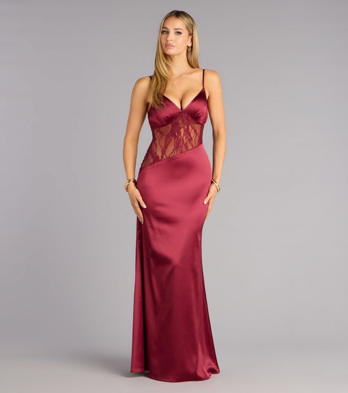 Angelica Lace Satin Mermaid Formal Dress