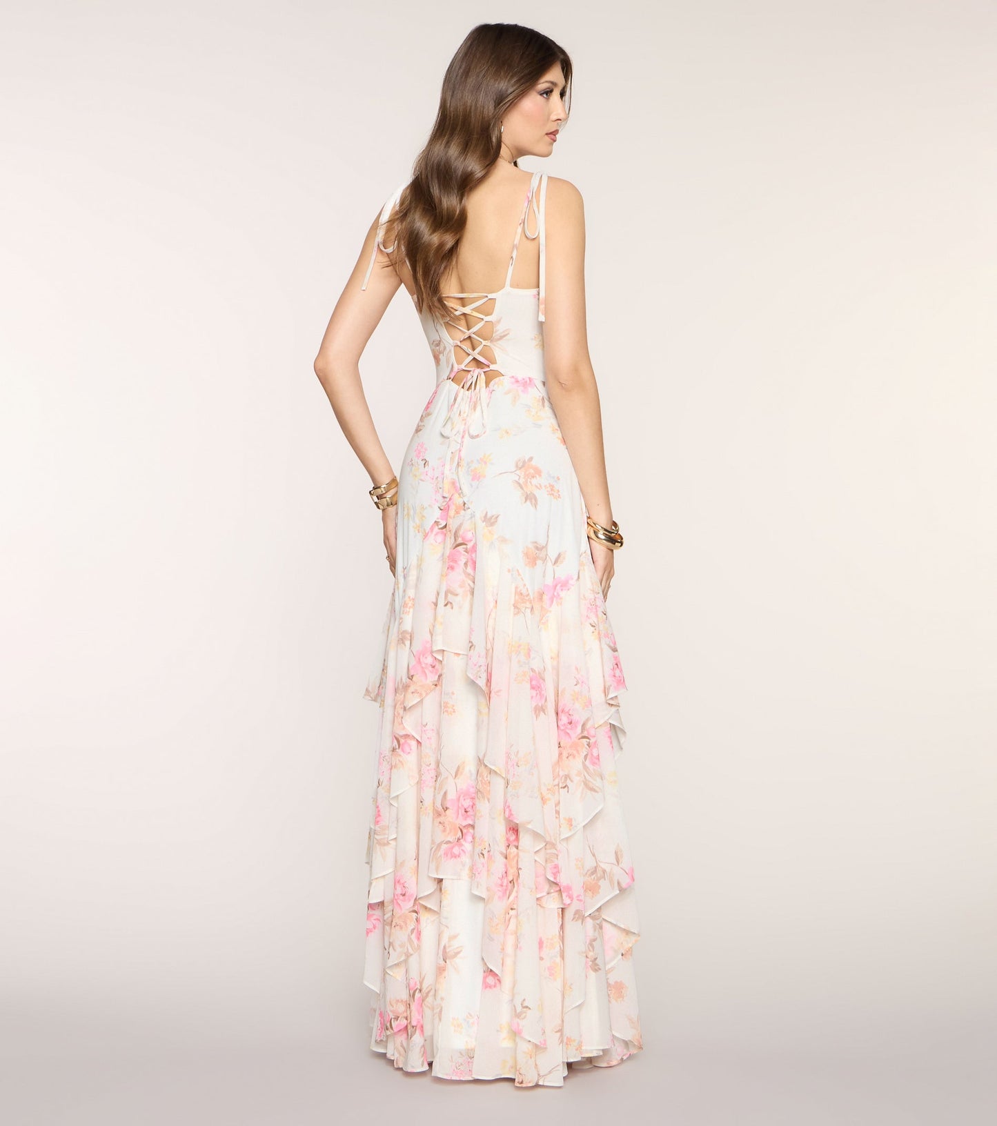 Anastasia Floral Chiffon A-Line Formal Dress