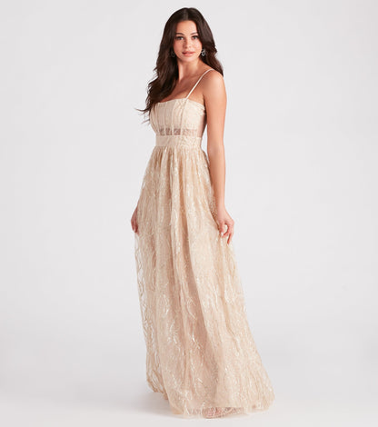 Amanda Glitter Corset Ball Gown