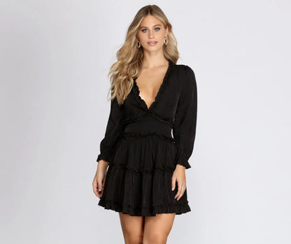All Over Ruffled Skater Dress