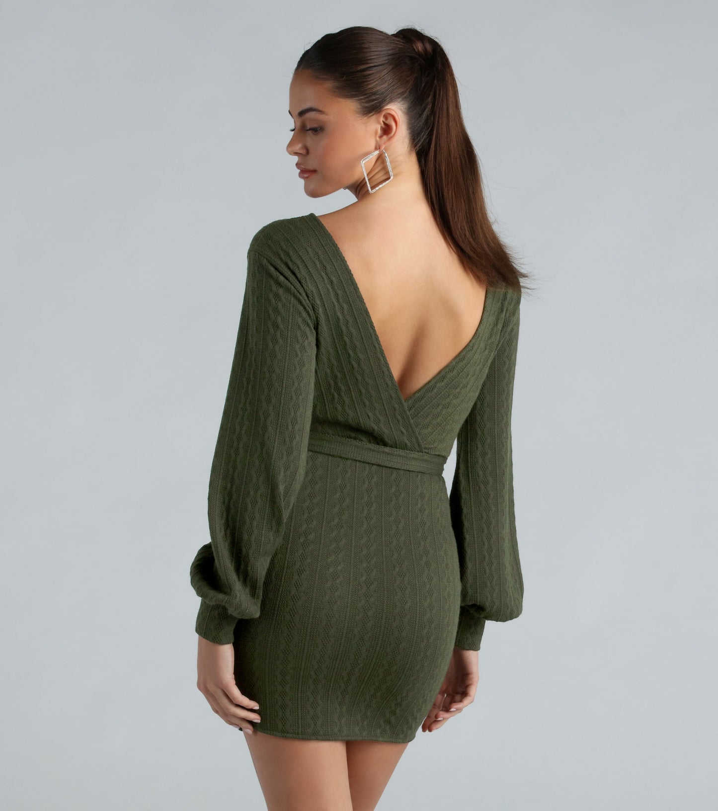 All Things Cute Cable Knit Sweater Dress