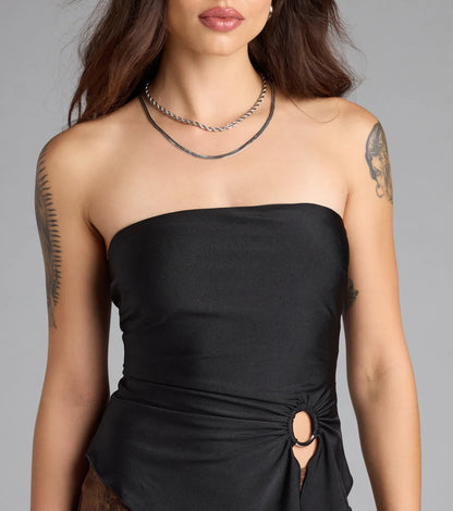 Alluring Muse Cutout Tube Top