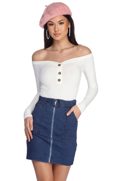 Always Button In Knit Bodysuit