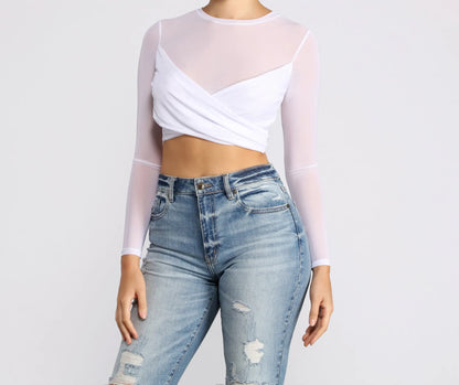 All Eyes on You Mesh Crop Top