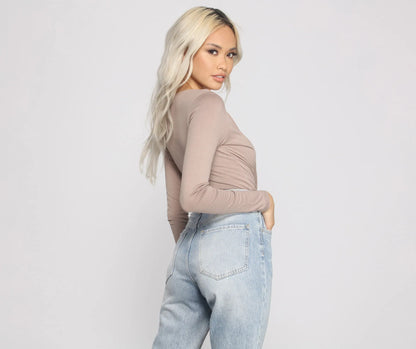 All Wrapped Up In Chic Style Bodysuit