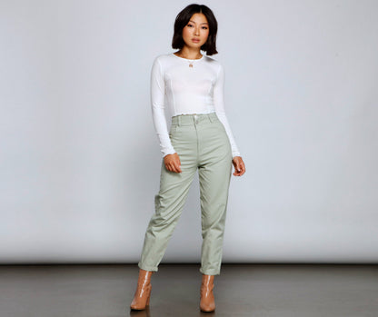 All The Details Ribbed Knit Crop Top