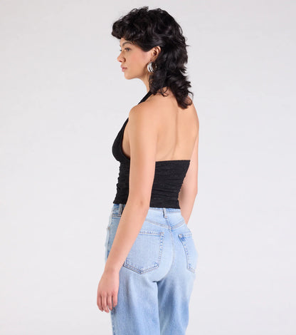Alluring Charm Lace Halter Top