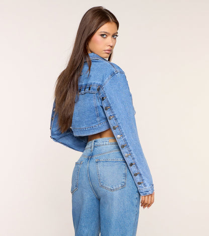 All Buttoned Up Denim Crop Jacket