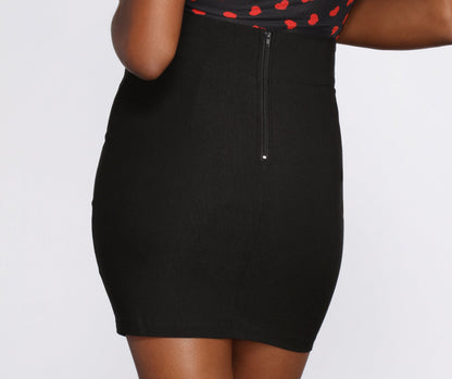 All You Need Tie Front Mini Skirt