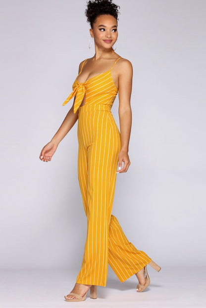 All For One Striped Jumpsuit
