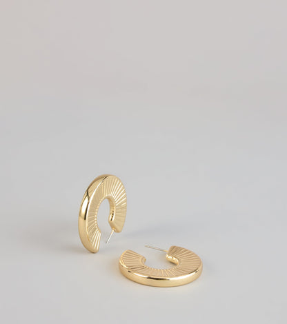 All The Angles Textured Hoop Earrings