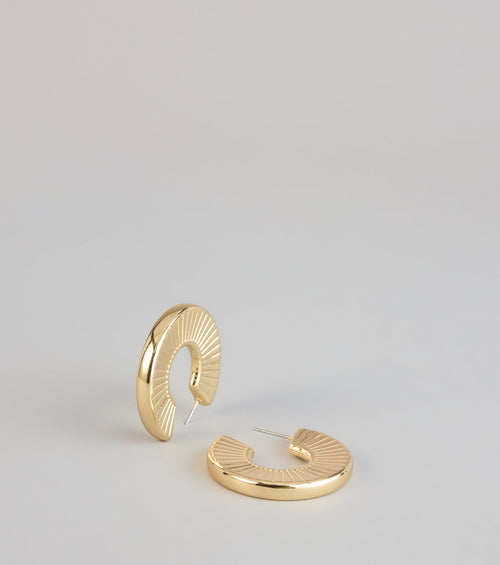 All The Angles Textured Hoop Earrings