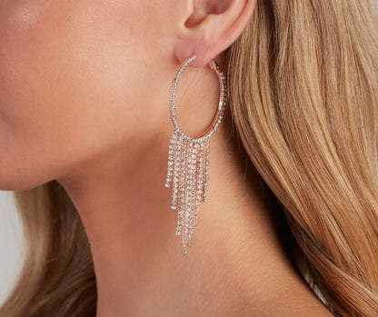 Alluring Glamour Fringe Hoop Earrings