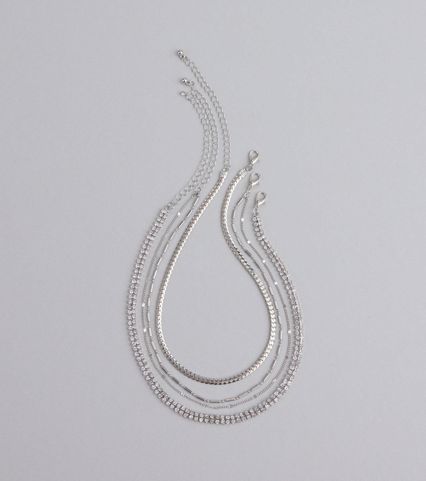 All The Sparkle Rhinestone Chain Necklace Set