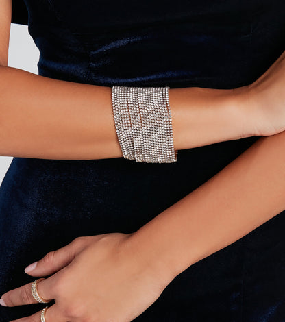 All For The Bling Rhinestone Layered Bracelet