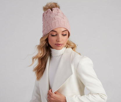 All the Blitz Rhinestone Knit Beanie