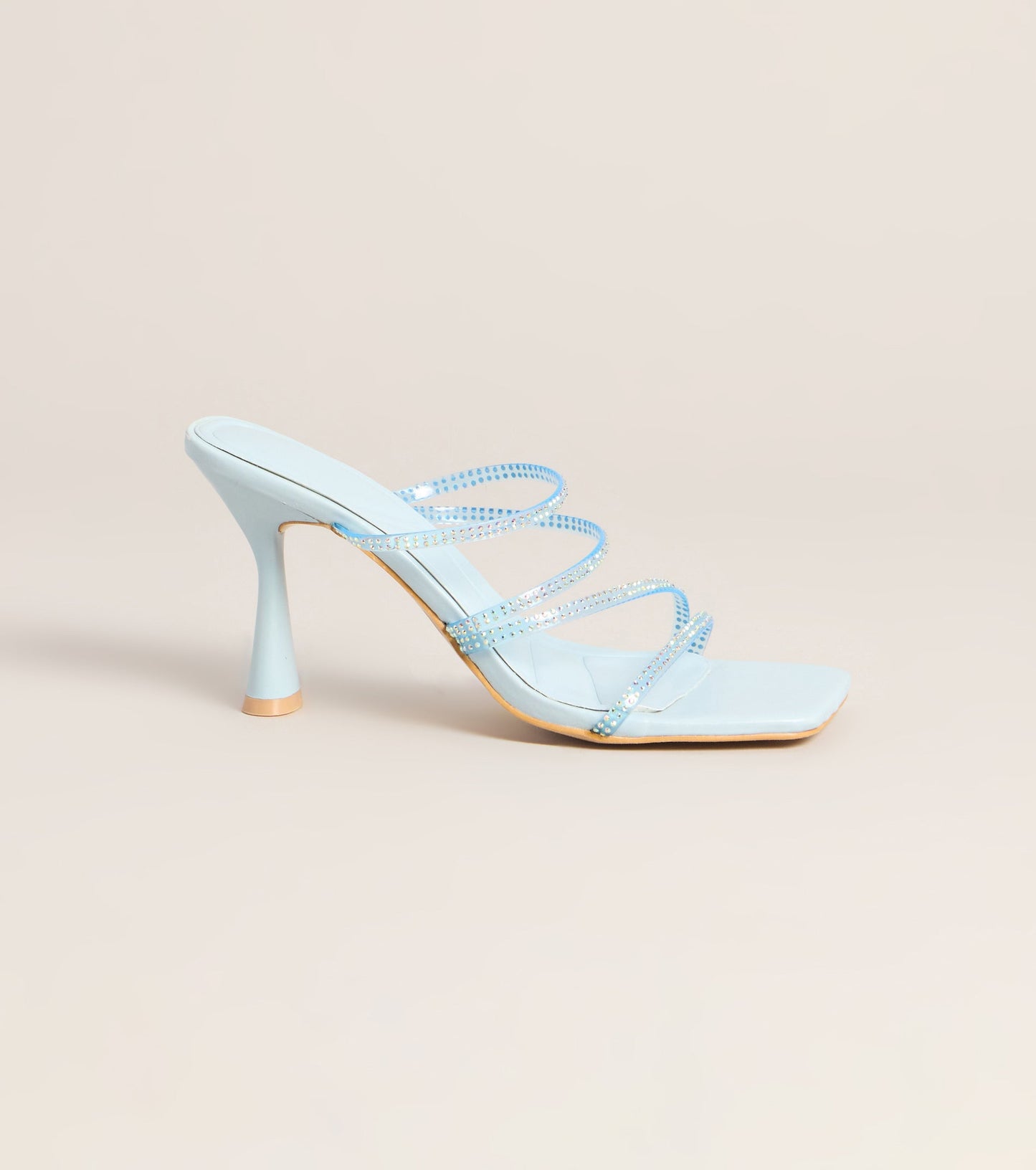 All Eyes Strappy Rhinestone Mules