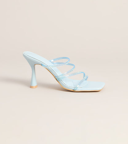 All Eyes Strappy Rhinestone Mules