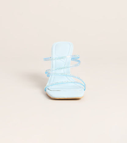All Eyes Strappy Rhinestone Mules