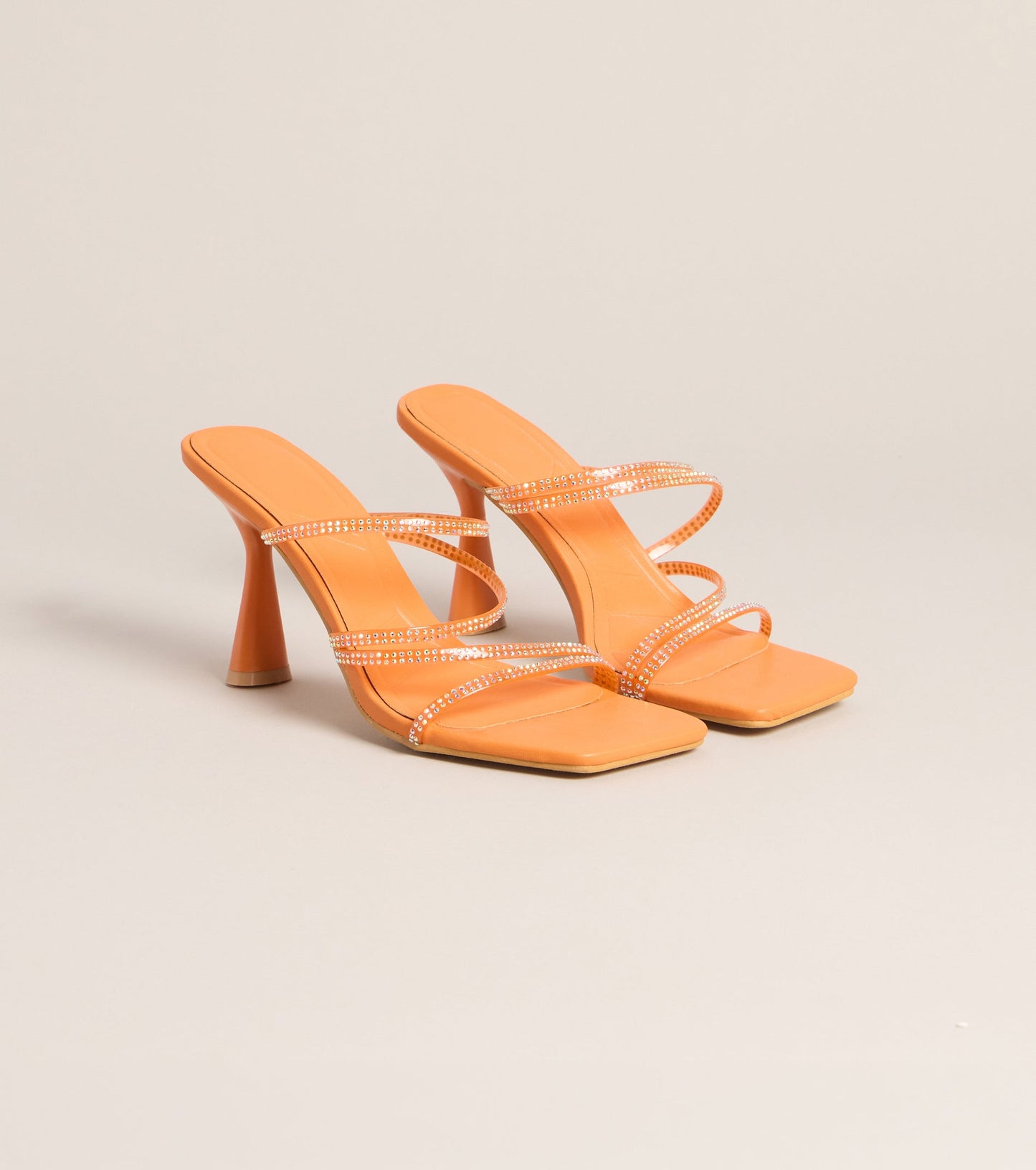 All Eyes Strappy Rhinestone Mules