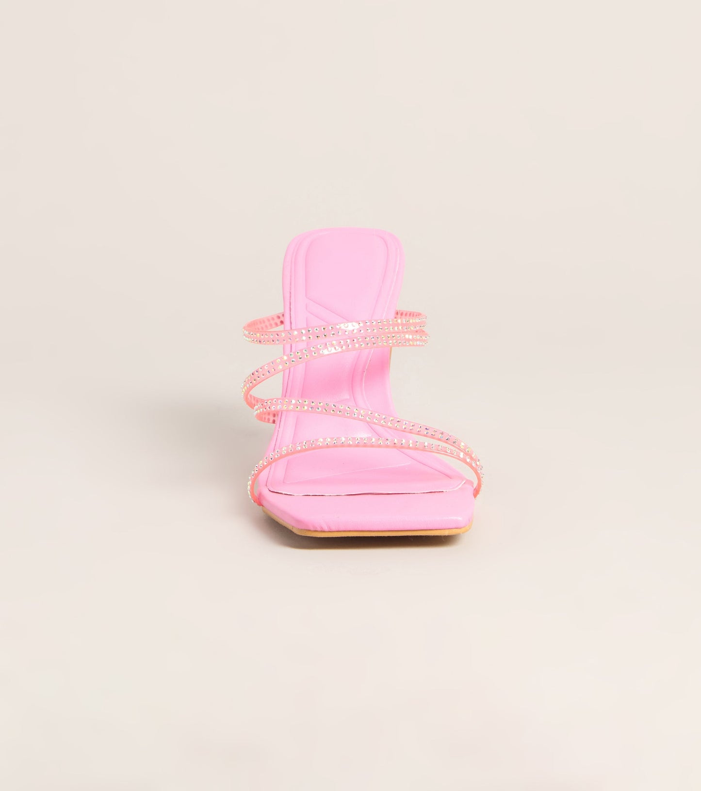 All Eyes Strappy Rhinestone Mules