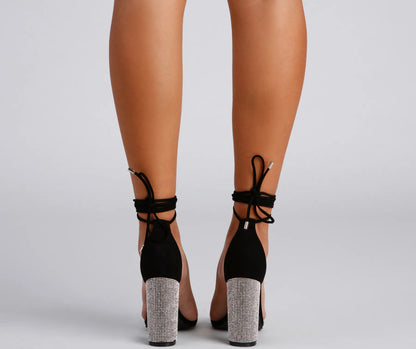 All That Shines Rhinestone Block Heels