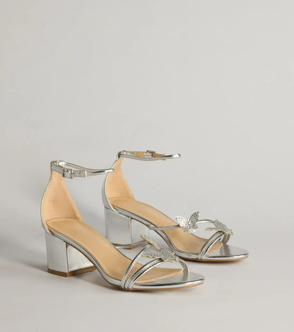 All The Feels Studded Butterfly Block Heels