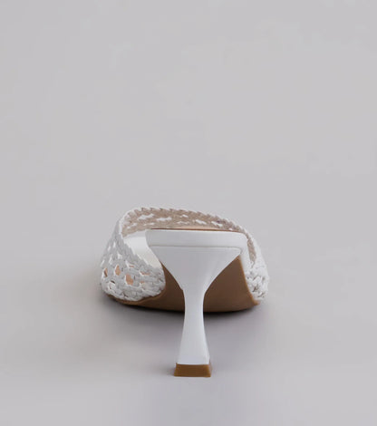 All Kinds Of Sweet Woven Stiletto Mules