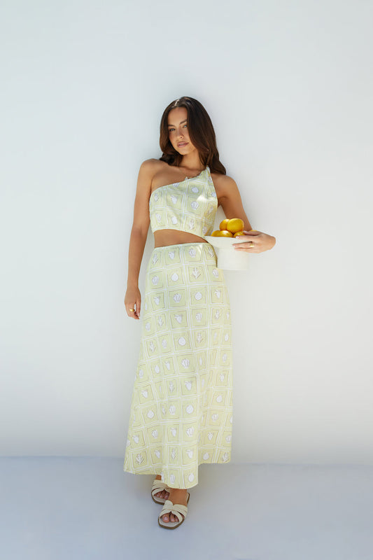 Golden Tides Midi Dress Yellow