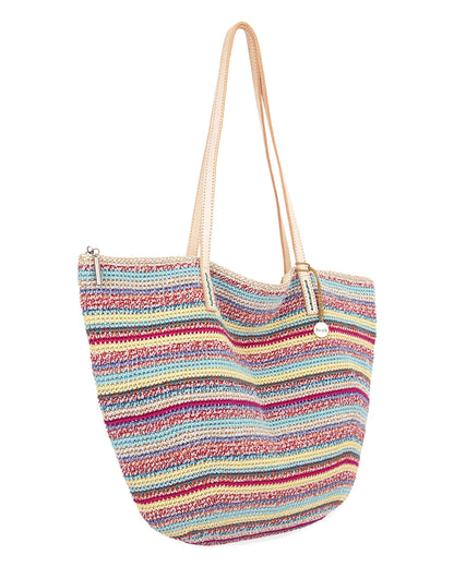 Faye Large Tote - Hand Crochet - Eden Stripe
