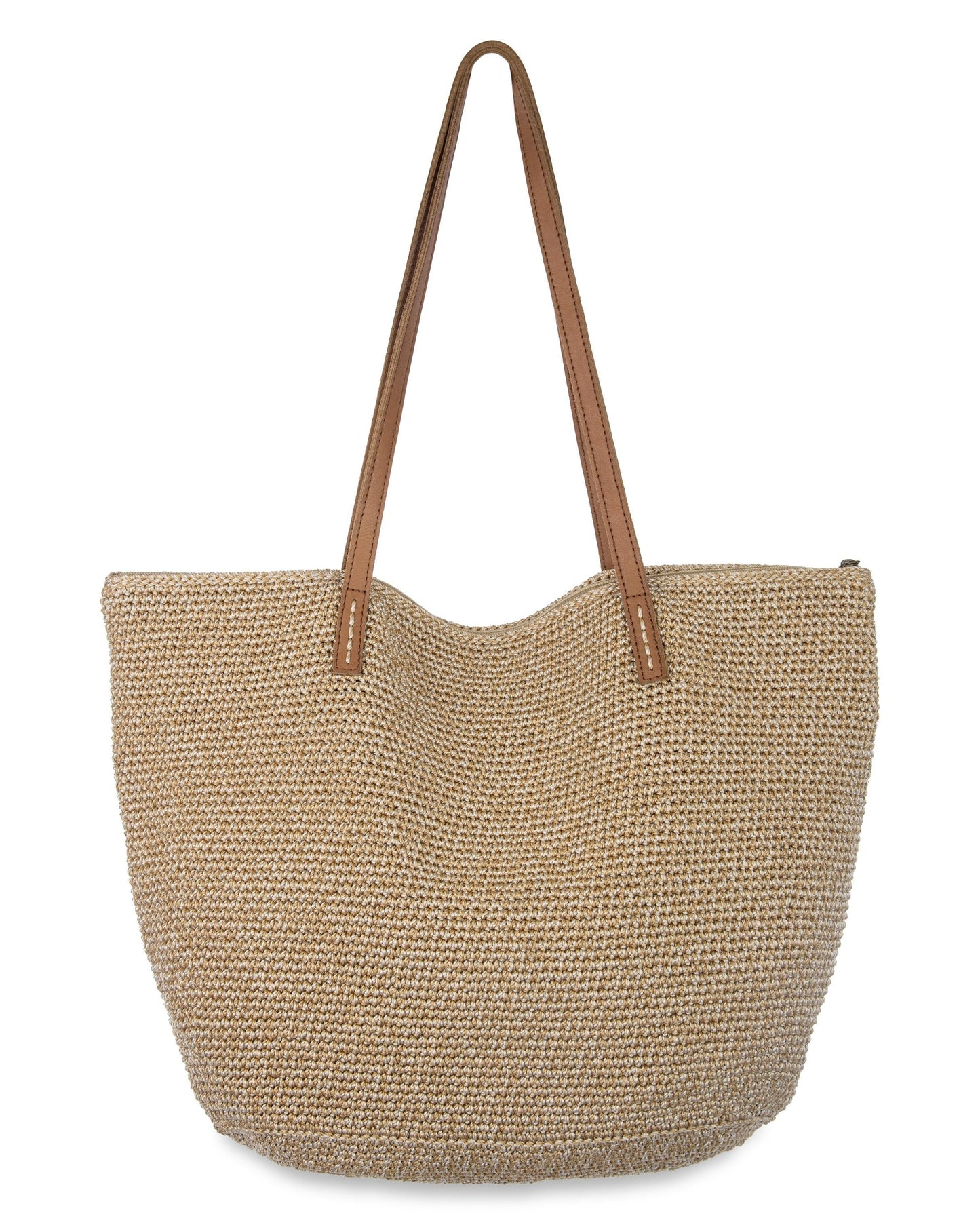 Faye Large Tote - Hand Crochet - Bamboo Static