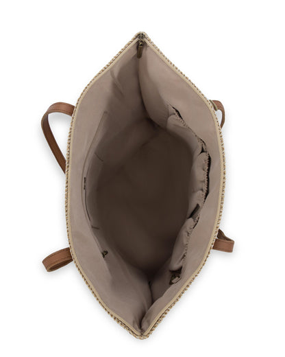 Faye Large Tote - Hand Crochet - Bamboo Static