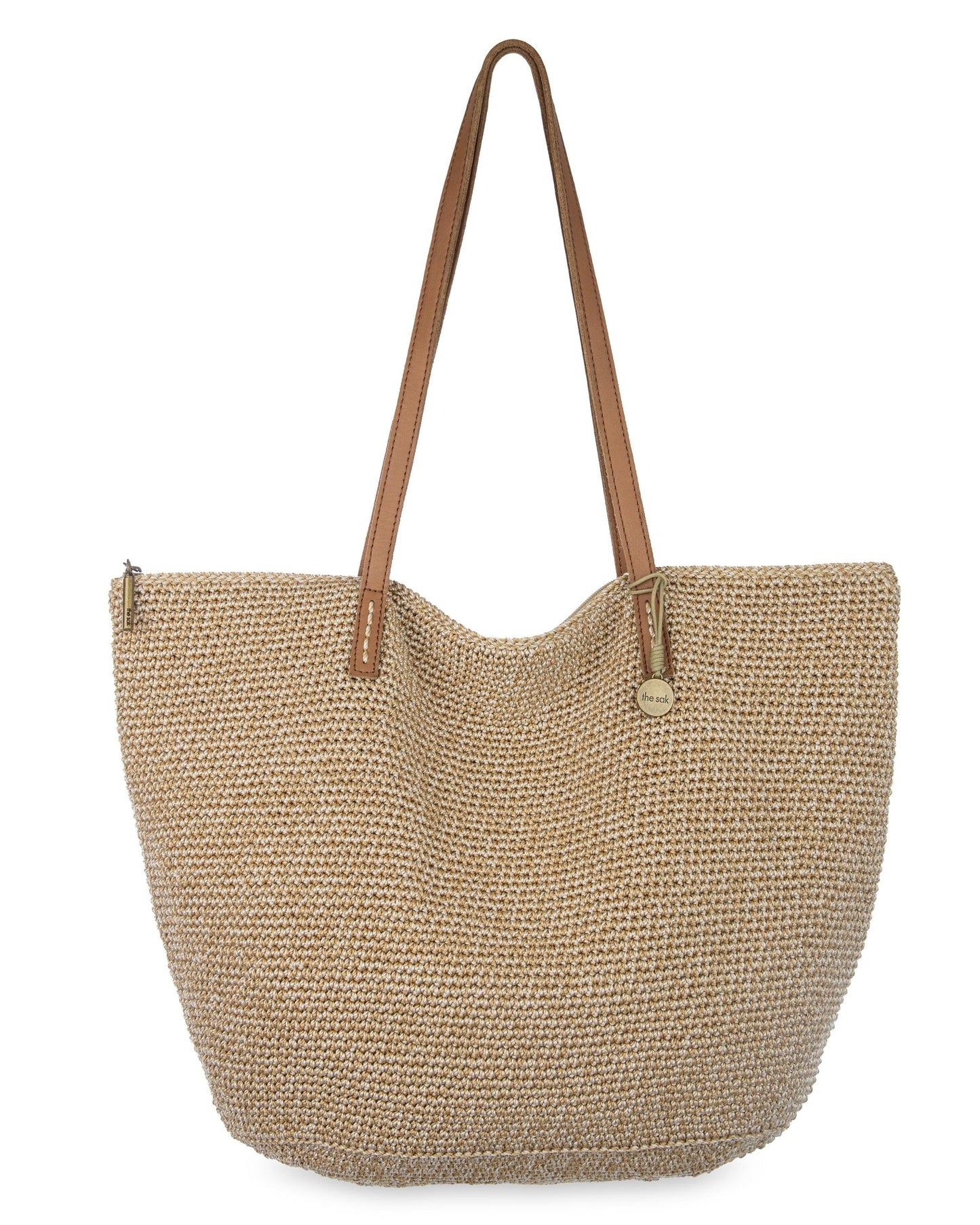 Faye Large Tote - Hand Crochet - Bamboo Static