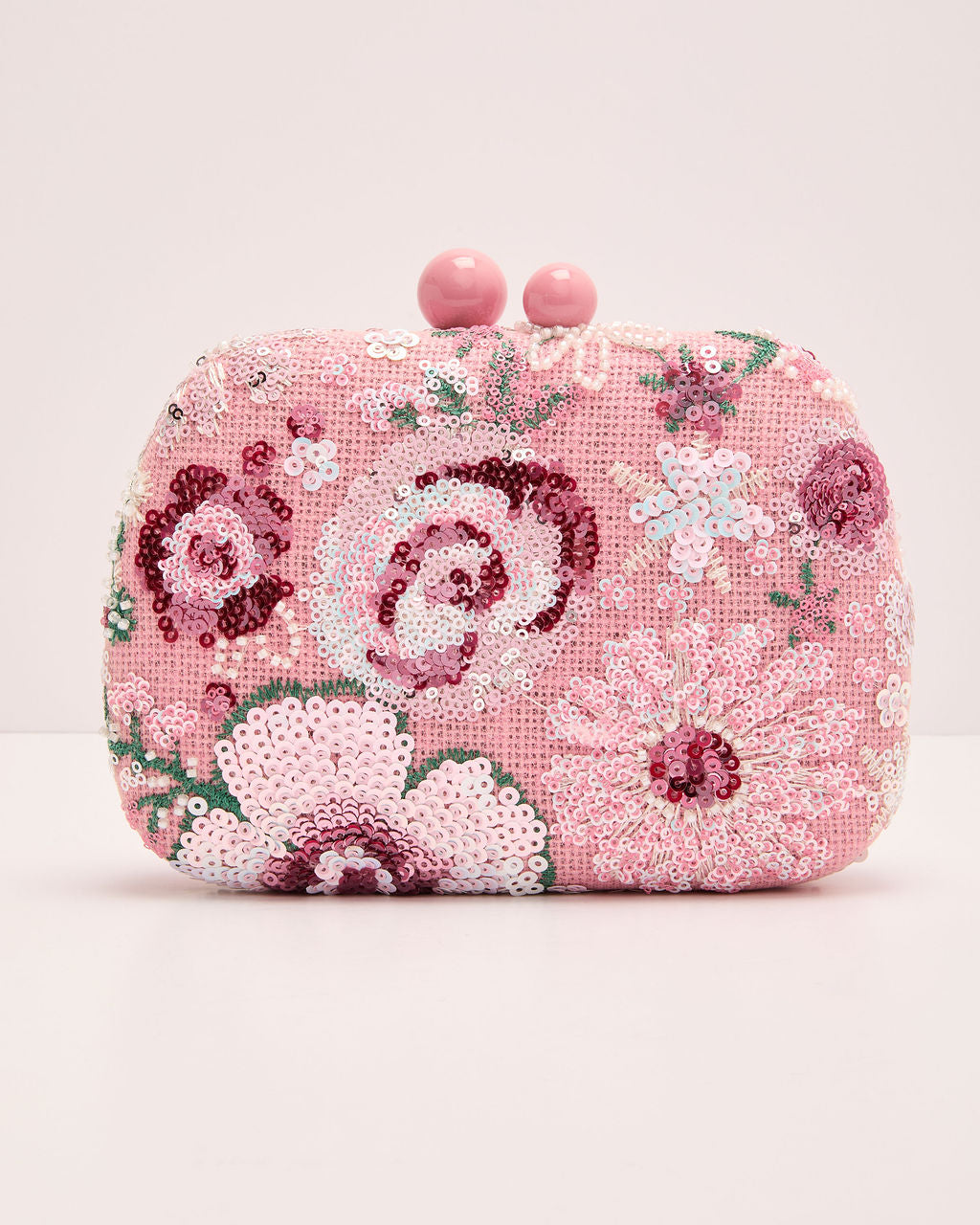 Dewy Garden Floral Sequin Clutch