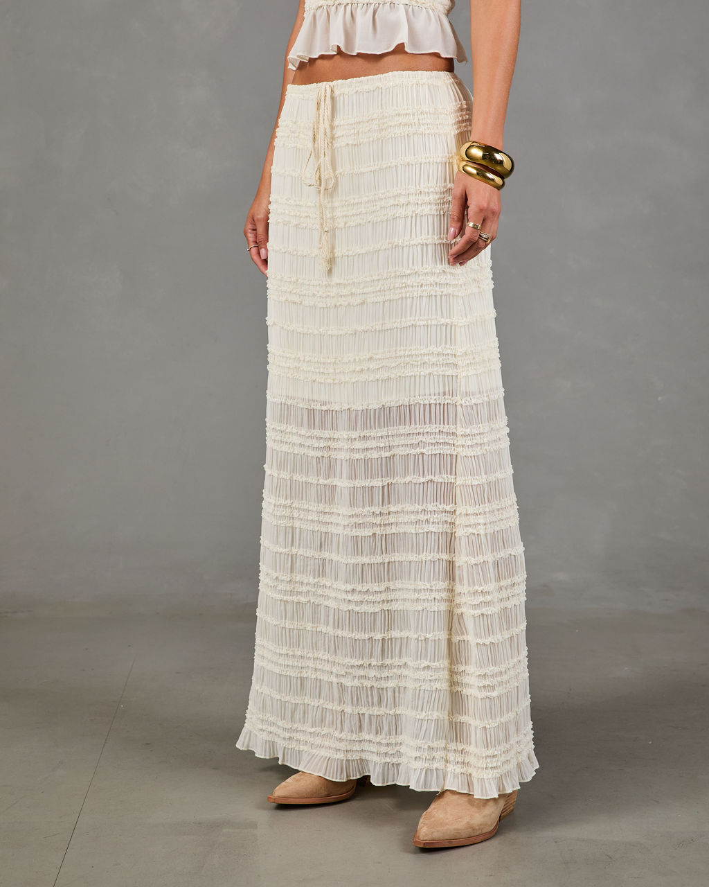 Festival Darling Ruffle Chiffon Maxi Skirt