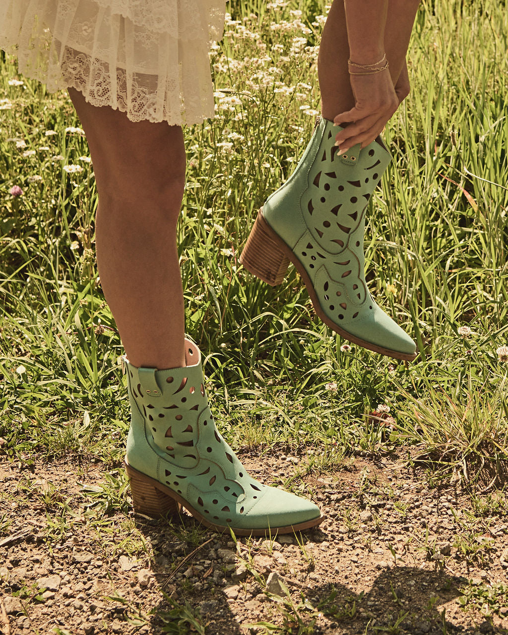 Dusty Ember Laser Cut Western Booties