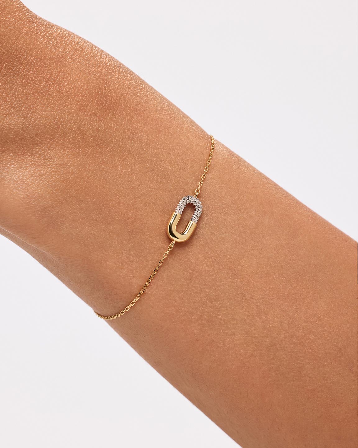 Gold Charm Bracelet - Blake Bracelet Micropave